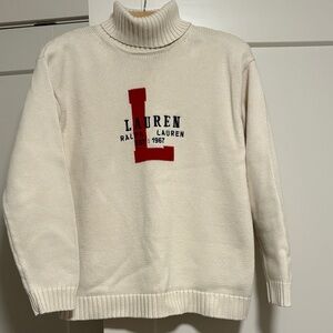 Ralph Lauren 100% Cotton Turtleneck Logo Sweater—BEAUTIFUL! Excellent Condition